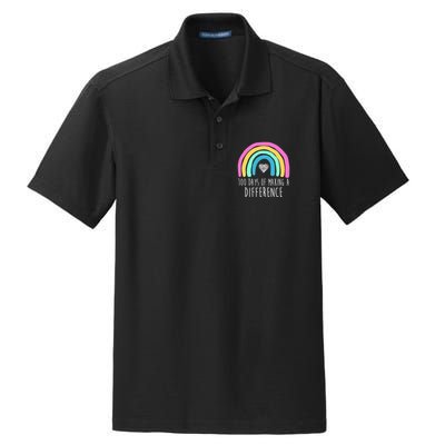 100 Days Of Making A Difference 100th Day Of School Dry Zone Grid Polo