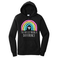 100 Days Of Making A Difference 100th Day Of School Women's Pullover Hoodie