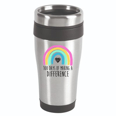100 Days Of Making A Difference 100th Day Of School 16oz Travel Tumbler