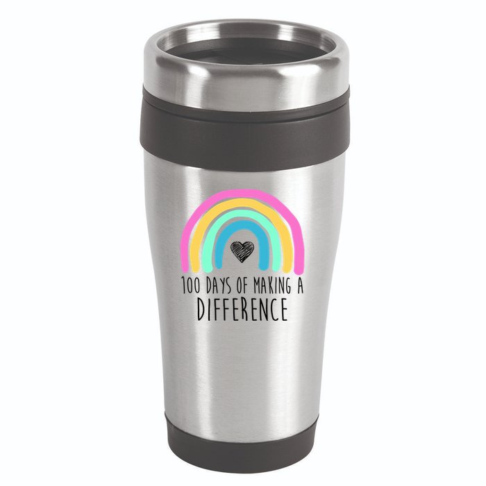 100 Days Of Making A Difference 100th Day Of School 16oz Travel Tumbler