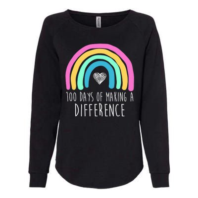 100 Days Of Making A Difference 100th Day Of School Womens California Wash Sweatshirt