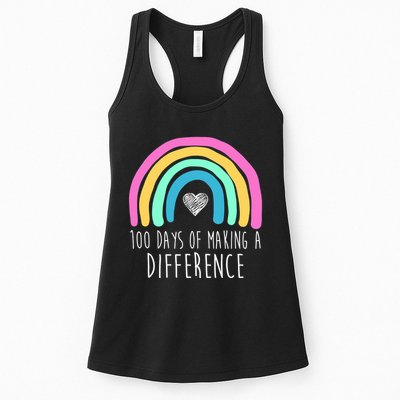 100 Days Of Making A Difference 100th Day Of School Womens Tank Top