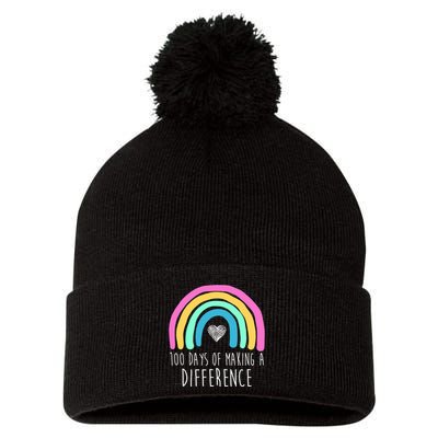 100 Days Of Making A Difference 100th Day Of School Pom Pom 12in Knit Beanie