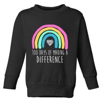 100 Days Of Making A Difference 100th Day Of School Toddler Sweatshirt
