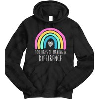 100 Days Of Making A Difference 100th Day Of School Tie Dye Hoodie