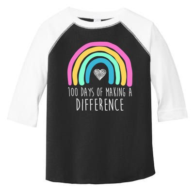 100 Days Of Making A Difference 100th Day Of School Toddler Fine Jersey T-Shirt