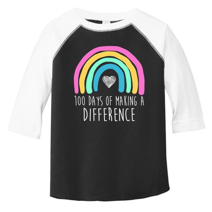 100 Days Of Making A Difference 100th Day Of School Toddler Fine Jersey T-Shirt