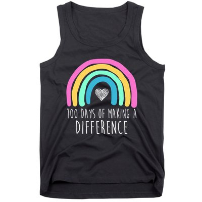 100 Days Of Making A Difference 100th Day Of School Tank Top