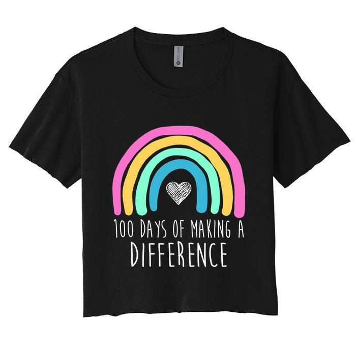 100 Days Of Making A Difference 100th Day Of School Crop Top