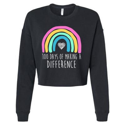 100 Days Of Making A Difference 100th Day Of School Cropped Pullover Crew