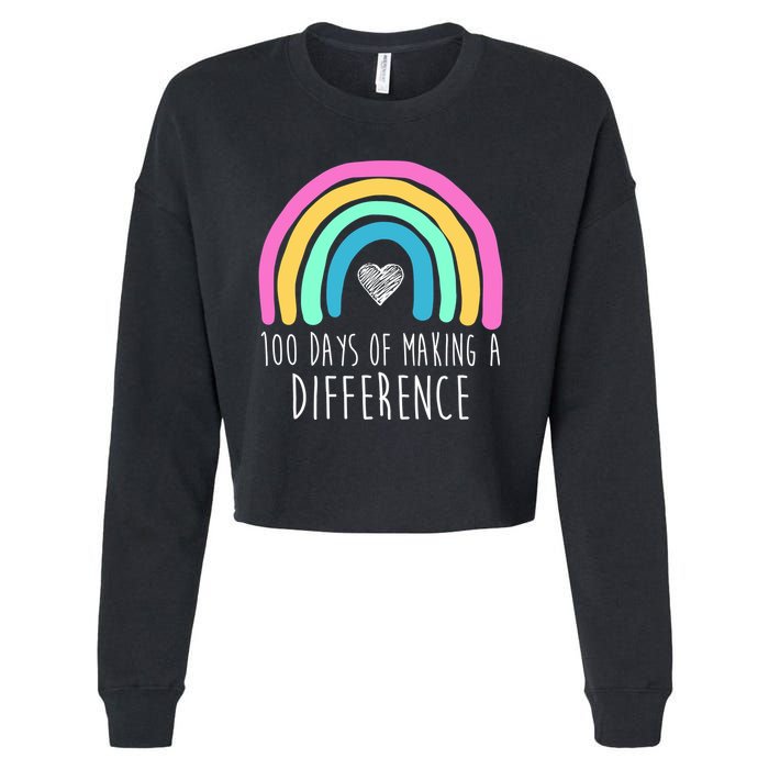100 Days Of Making A Difference 100th Day Of School Cropped Pullover Crew
