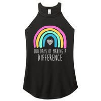 100 Days Of Making A Difference 100th Day Of School Women's Perfect Tri Rocker Tank