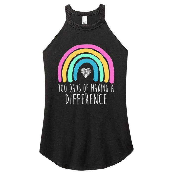 100 Days Of Making A Difference 100th Day Of School Women's Perfect Tri Rocker Tank