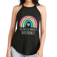100 Days Of Making A Difference 100th Day Of School Women's Perfect Tri Rocker Tank