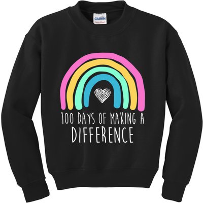 100 Days Of Making A Difference 100th Day Of School Kids Sweatshirt