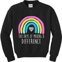 100 Days Of Making A Difference 100th Day Of School Kids Sweatshirt