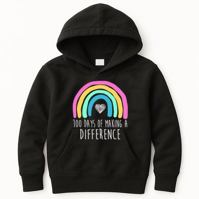 100 Days Of Making A Difference 100th Day Of School Kids Hoodie