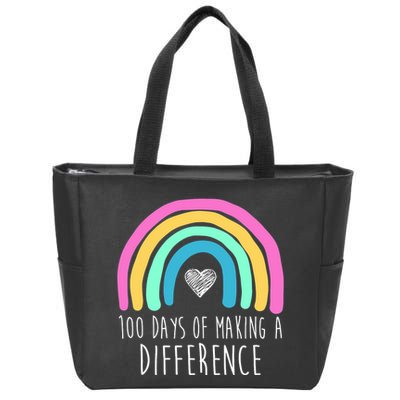 100 Days Of Making A Difference 100th Day Of School Zip Tote Bag