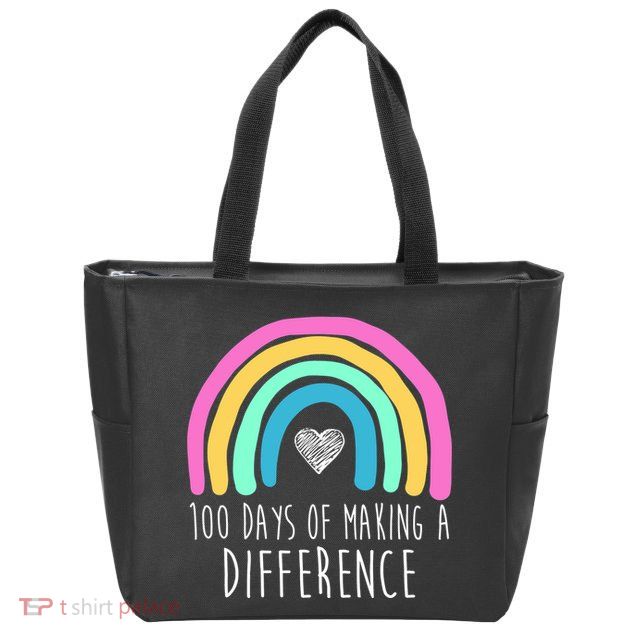 100 Days Of Making A Difference 100th Day Of School Zip Tote Bag