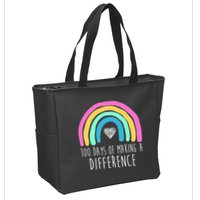 100 Days Of Making A Difference 100th Day Of School Zip Tote Bag