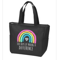100 Days Of Making A Difference 100th Day Of School Zip Tote Bag