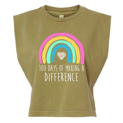 100 Days Of Making A Difference 100th Day Of School Garment-Dyed Women's Muscle Tee