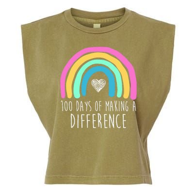 100 Days Of Making A Difference 100th Day Of School Garment-Dyed Women's Muscle Tee