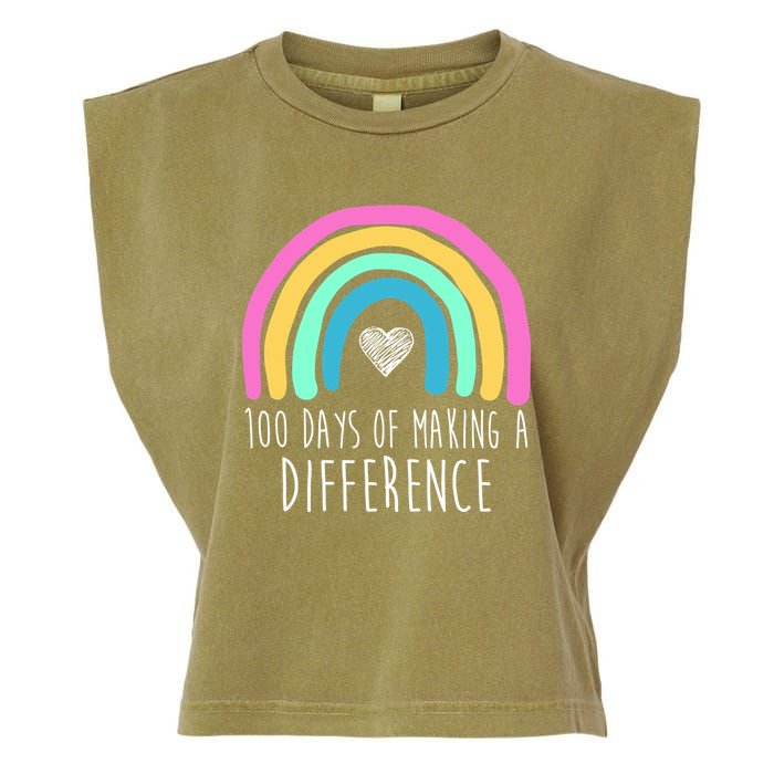 100 Days Of Making A Difference 100th Day Of School Garment-Dyed Women's Muscle Tee