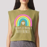 100 Days Of Making A Difference 100th Day Of School Garment-Dyed Women's Muscle Tee