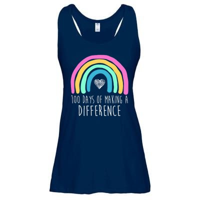 100 Days Of Making A Difference 100th Day Of School Ladies Essential Flowy Tank