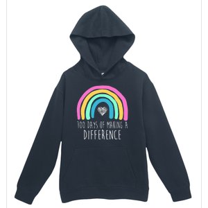 100 Days Of Making A Difference 100th Day Of School Urban Pullover Hoodie