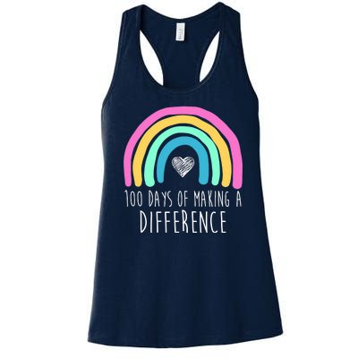 100 Days Of Making A Difference 100th Day Of School Women's Racerback Tank