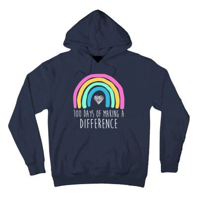 100 Days Of Making A Difference 100th Day Of School Tall Hoodie