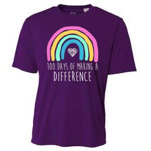 100 Days Of Making A Difference 100th Day Of School Cooling Performance Crew T-Shirt