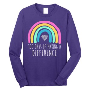 100 Days Of Making A Difference 100th Day Of School Long Sleeve Shirt