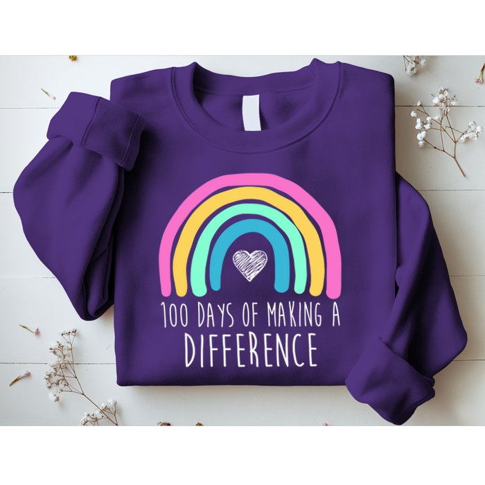 100 Days Of Making A Difference 100th Day Of School Sweatshirt