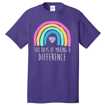 100 Days Of Making A Difference 100th Day Of School Tall T-Shirt