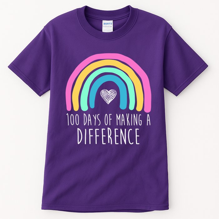 100 Days Of Making A Difference 100th Day Of School Tall T-Shirt