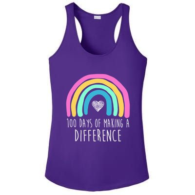 100 Days Of Making A Difference 100th Day Of School Ladies PosiCharge Competitor Racerback Tank
