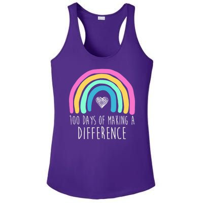 100 Days Of Making A Difference 100th Day Of School Ladies PosiCharge Competitor Racerback Tank