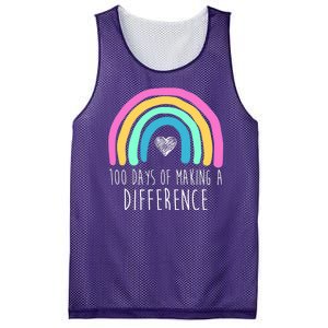 100 Days Of Making A Difference 100th Day Of School Mesh Reversible Basketball Jersey Tank