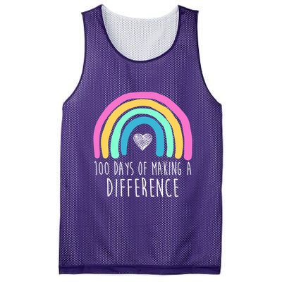100 Days Of Making A Difference 100th Day Of School Mesh Reversible Basketball Jersey Tank