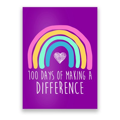 100 Days Of Making A Difference 100th Day Of School Poster