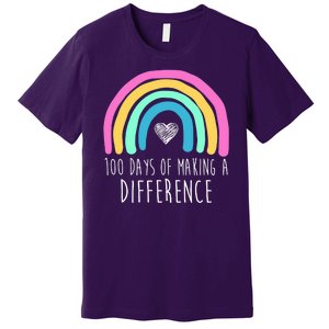 100 Days Of Making A Difference 100th Day Of School Premium T-Shirt