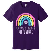 100 Days Of Making A Difference 100th Day Of School Premium T-Shirt