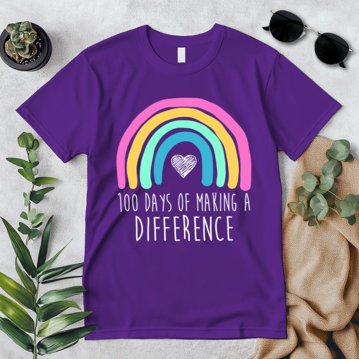 100 Days Of Making A Difference 100th Day Of School Premium T-Shirt