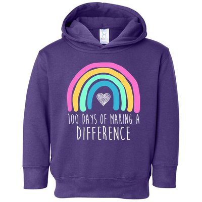 100 Days Of Making A Difference 100th Day Of School Toddler Hoodie