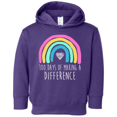 100 Days Of Making A Difference 100th Day Of School Toddler Hoodie