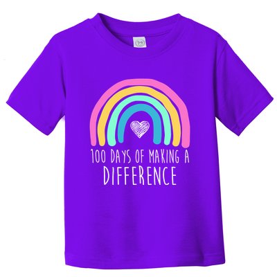 100 Days Of Making A Difference 100th Day Of School Toddler T-Shirt