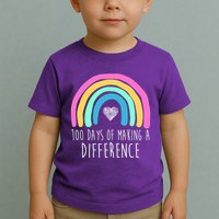 100 Days Of Making A Difference 100th Day Of School Toddler T-Shirt